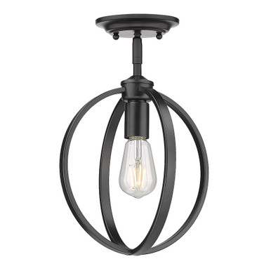 Colson 1 Light 9.75 Inch Wide Semi Flush Mount by Golden - 3167-1SF