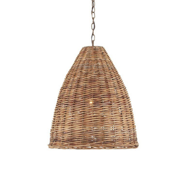 Basket 1 Light Large Pendant by Currey Company - 9845