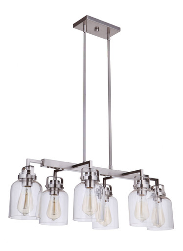 Foxwood 6 Light Mini Linear Island Pendant by Craftmade - 53676