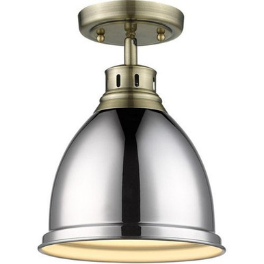 Duncan 1 Light 8.88 Inch Wide Flush Mount by Golden - 3602-FM