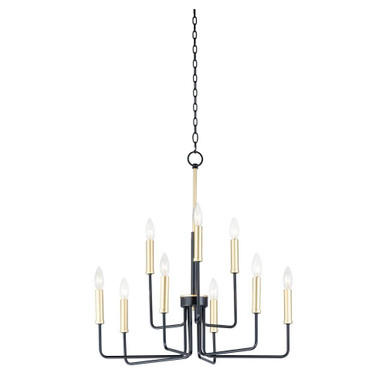 Sullivan 9 Light Medium 2 Tier Chandelier by Maxim - 10257BKGLD