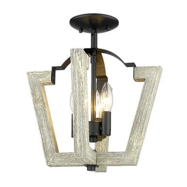 Regan 3 Light 13.75 Inch Wide Semi Flush Mount by Golden - 7802-SF