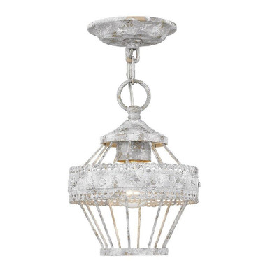 Ferris 1 Light 7.5 Inch Wide Semi Flush Mount by Golden - 7856-1SF