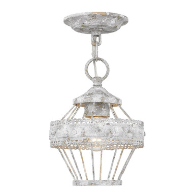 Ferris 1 Light 7.5 Inch Wide Semi Flush Mount by Golden - 7856-1SF