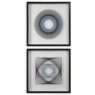 String Duet 23.63 Inch Geometric Wall Art (Set of 2) by Uttermost - 04111