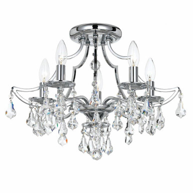 Cedar 5 Light 18.5 Inch Wide Semi Flush Mount by Crystorama - 5930