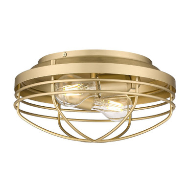Seaport 2 Light 12 Inch Wide Flush Mount by Golden - 9808-FM