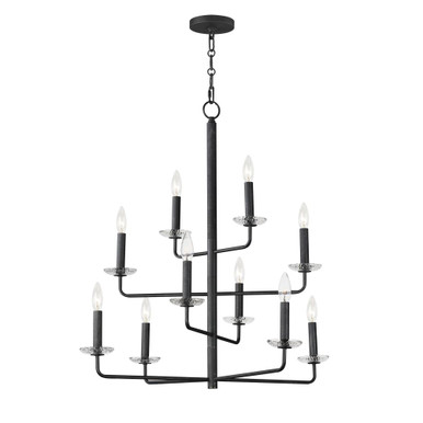 Madeira 10 Light Chandelier 29.5 Inch Tall and 30.25 Inch Wide by Maxim - 12329TCAR
