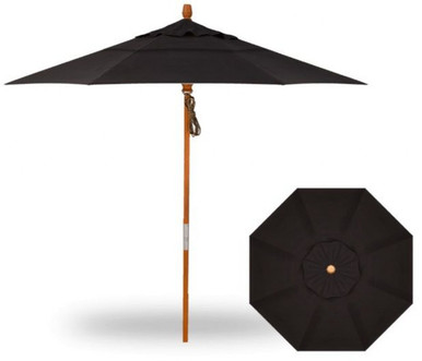 9 Foot Aluminum Crank Lift Round Market Umbrella by Treasure