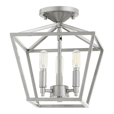 Gabriel 3 Light 10.25 Inch Wide Semi Flush Mount by Quorum - 304-10
