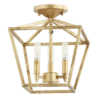 Gabriel 3 Light 10.25 Inch Wide Semi Flush Mount by Quorum - 304-10