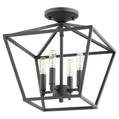 Gabriel 4 Light 13 Inch Wide Semi Flush Mount by Quorum - 304-13