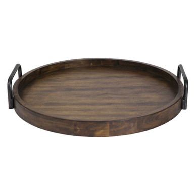 Reine 23.5 Inch Round Wooden Tray by Uttermost - 18749