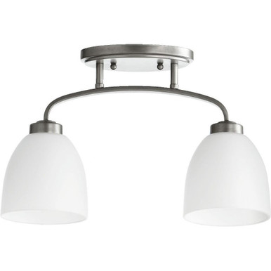 Reyes 2 Light 5.25 Inch Wide Semi Flush Mount by Quorum - 3260-2