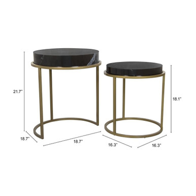 Tank Nesting Table 21.7 Inch Tall and 18.7 Inch Wide by Zuo Modern - 109088