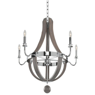 Sharlow 5 Light Large Chandelier by Kalco - 300482CH
