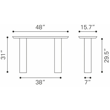 Vuite Console Table 31 Inch Tall and 48 Inch Wide by Zuo Modern - 109467