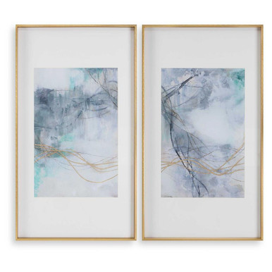 Undulating Oro 45 Inch Abstract Print (Set of 2) by Uttermost - 45099