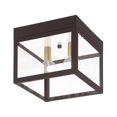 Nyack 2 Light 8 Inch Wide Outdoor Flush Mount by Livex - 20588