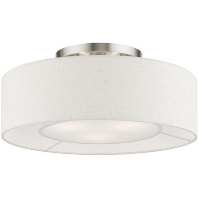 Ellsworth 3 Light 17 Inch Wide Semi Flush Mount by Livex - 40143