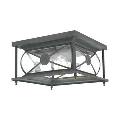 Providence 2 Light 10 Inch Wide Outdoor Flush Mount by Livex - 2090-61