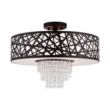 Allendale 4 Light 18 Inch Wide Semi Flush Mount by Livex - 40664L