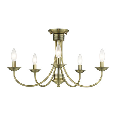 Estate 5 Light 24 Inch Wide Semi Flush Mount by Livex - 42684