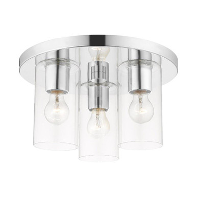 Zurich 3 Light 14 Inch Wide Flush Mount by Livex - 45472