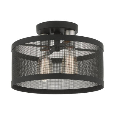 Industro 2 Light 13 Inch Wide Semi Flush Mount by Livex - 46217
