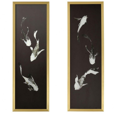 Koi Fish 36 Inch Printed Wall Art (Set of 2) In Modern Style by Stylecraft - WI324102DS