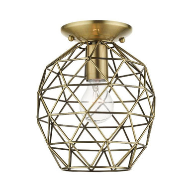 Geometrix 1 Light 8 Inch Wide Flush Mount by Livex - 46598
