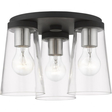 Cityview 3 Light 11 Inch Wide Flush Mount by Livex - 46712