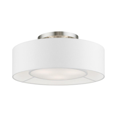 Gilmore 3 Light 17 Inch Wide Semi Flush Mount by Livex - 47173-91