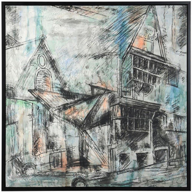 Streetside Sketch 42 Inch Canvas Wall Art by Stylecraft - WI34275DS