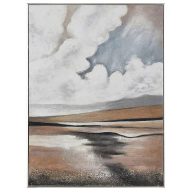 Textured Sky 48 Inch Hand Painted Landscape Wall Art by Stylecraft - WI34112DS