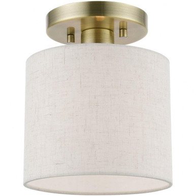 Blossom 1 Light 7 Inch Wide Semi Flush Mount by Livex - 49807