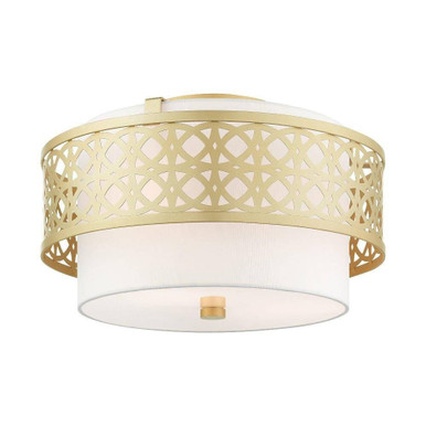 Calinda 3 Light 16 Inch Wide Semi Flush Mount by Livex - 49863