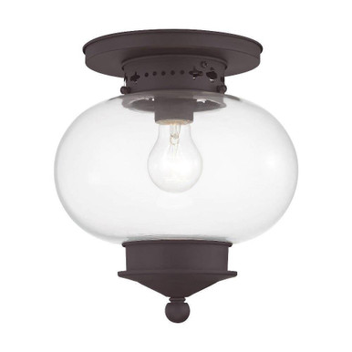 Harbor 1 Light 9.5 Inch Wide Brass Flush Mount by Livex - 5032