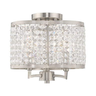 Grammercy 3 Light 12 Inch Wide Semi Flush Mount by Livex - 50573