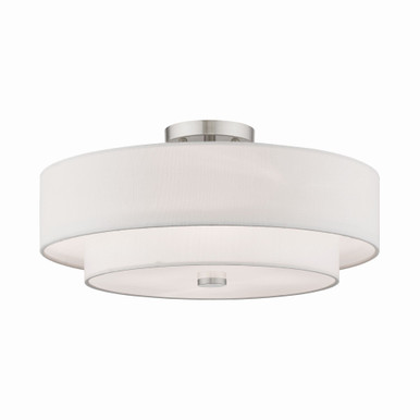 Claremont 4 Light 18 Inch Wide Semi Flush Mount by Livex - 51085