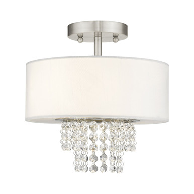 Carlisle 2 Light 11.25 Inch Tall Semi Flush Mount by Livex - 51025-91