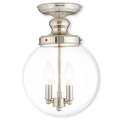 Sheffield 2 Light 10 Inch Wide Steel Flush Mount by Livex - 50903-07