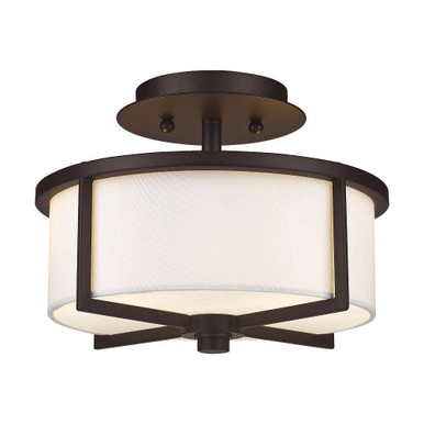 Wesley 2 Light 11 Inch Wide Semi Flush Mount by Livex - 51072
