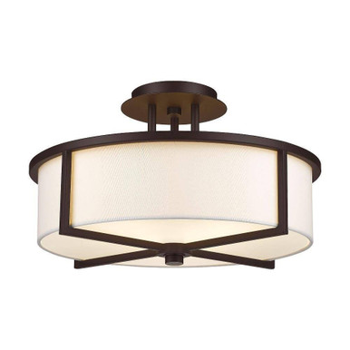 Wesley 3 Light 16 Inch Wide Semi Flush Mount by Livex - 51074