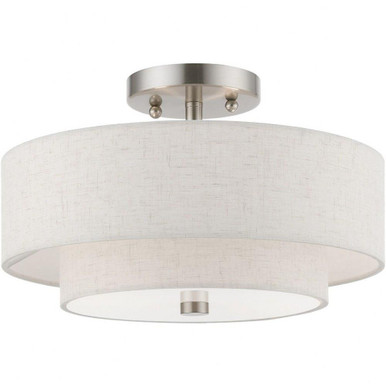 Meridian 2 Light 13 Inch Wide Semi Flush Mount by Livex - 51083