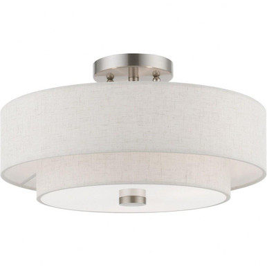 Meridian 3 Light 15 Inch Wide Semi Flush Mount by Livex - 51084
