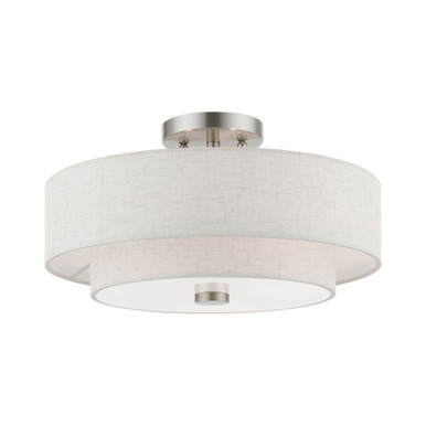 Meridian 3 Light 15 Inch Wide Semi Flush Mount by Livex - 51084