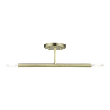 Copenhagen 2 Light 17 Inch Length Semi Flush Mount by Livex - 51179