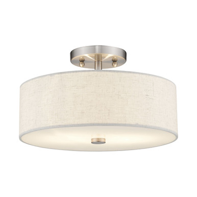 Meridian Two Light 13 Inch Wide Semi Flush Mount by Livex - 52134