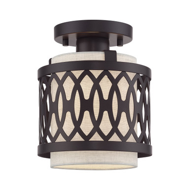 Vistaview 1 Light 7.25 Inch Wide Semi Flush Mount by Livex - 53431